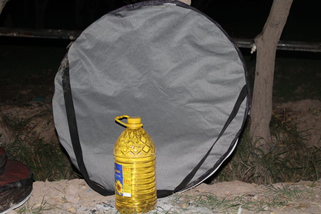 During Providing Tents with Oil