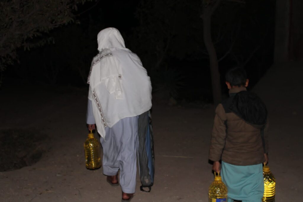 During Providing Tents with Oil