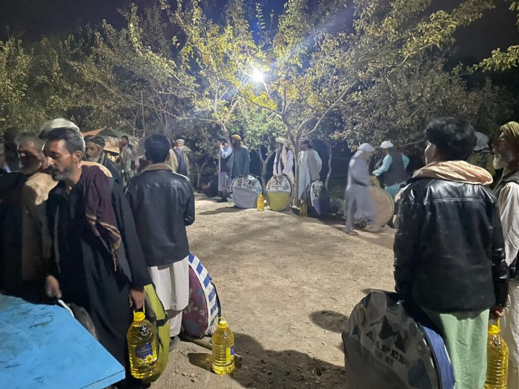 During Providing Tents with Oil